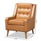 Baxton Studio Daley Modern and Contemporary Tan Faux Leather and Walnut Brown Finished Wood Lounge Armchair 183-11013-Zoro - alternate 3